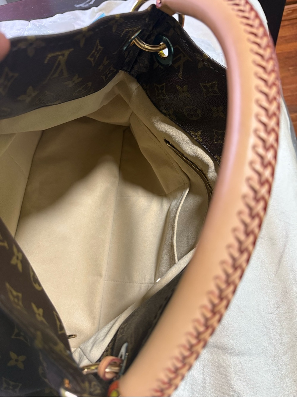 LOUIS VUITTON Artsy MM Monogram Canvas Hobo Shoulder Bag Brown - Picture 3 of 9